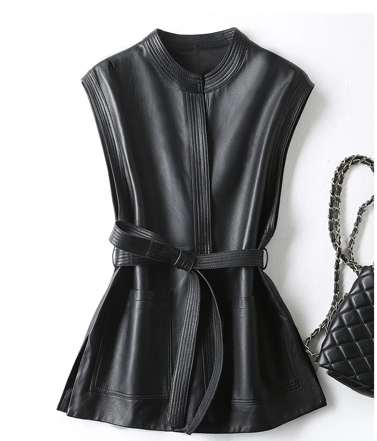 The Drape: Robe-Style Pure Leather Jacket