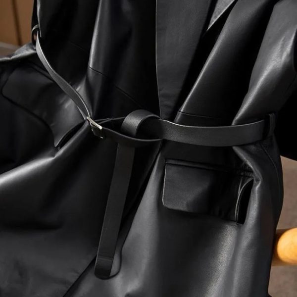 Sleeveless Leather Blazer - Image 4