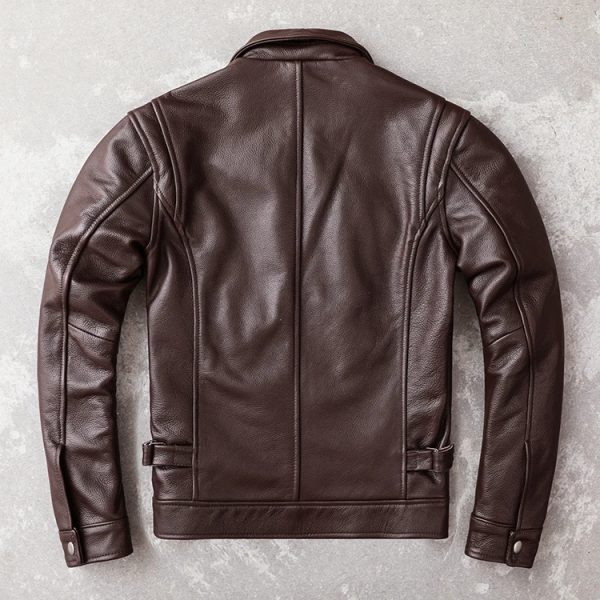 Veteran style leather jacket - Image 3