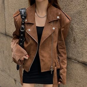 Suede Leather Jacket For Women's