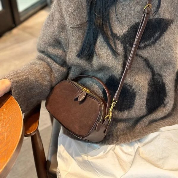 Cross Body Mini Suede Leather Bag - Image 3