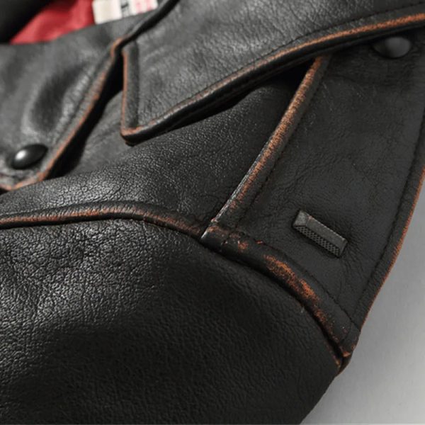 Rusted Riding Leather Jacket - Image 2
