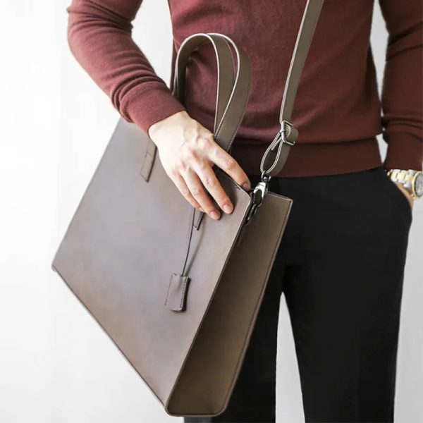 Portable Computer Leather Bag - Image 4