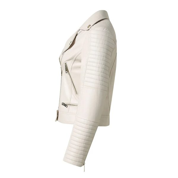 Asymmetrical Riding Leather Jacket - Image 2