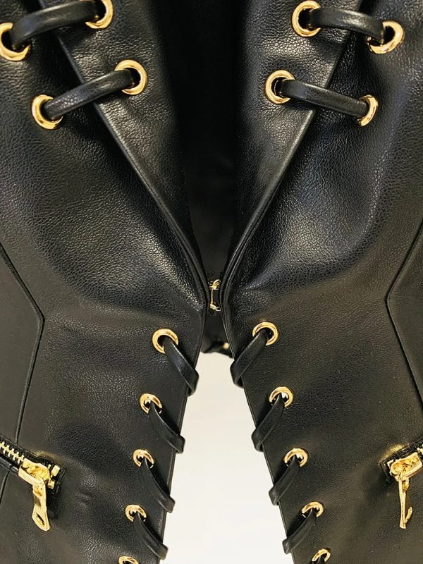 Laced Leather Jacket - Image 4