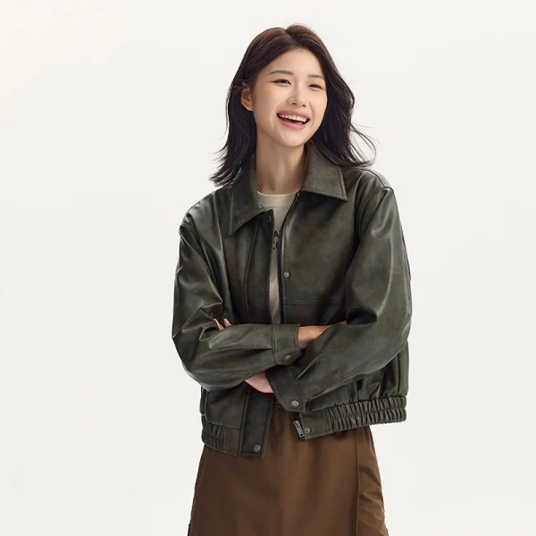 Collar Style Leather Jacket - Image 3