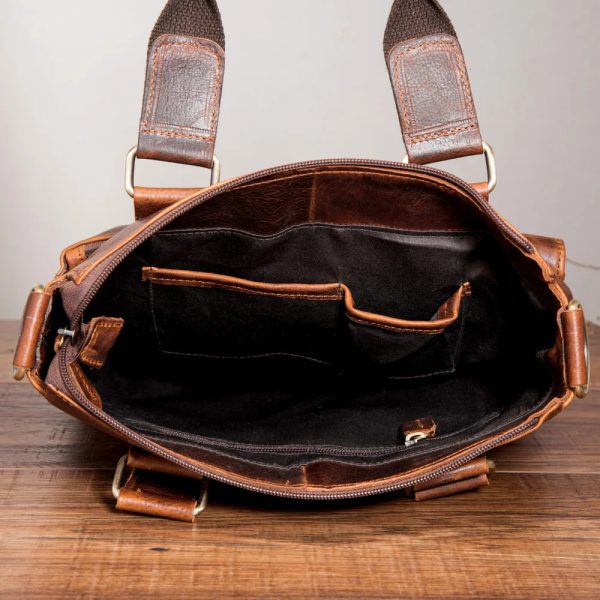 Leather 12" Laptop Bag - Image 4