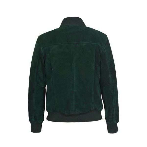 Suede Leather Bomber Jacket - Image 4