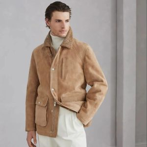 Shearling Field Suede Leather Jacket