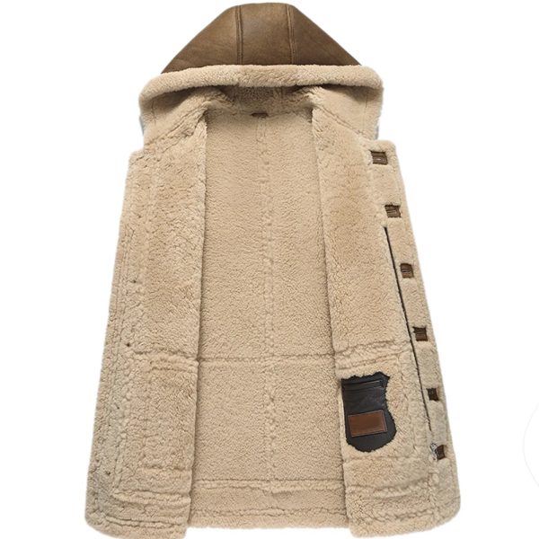 Fur Hooded Leather Jacket - Image 5