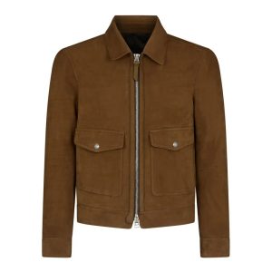 Suede Zip Collar Blouson