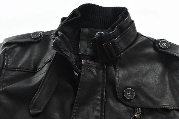 3/4 Warm Leather Trench Coat - Image 3