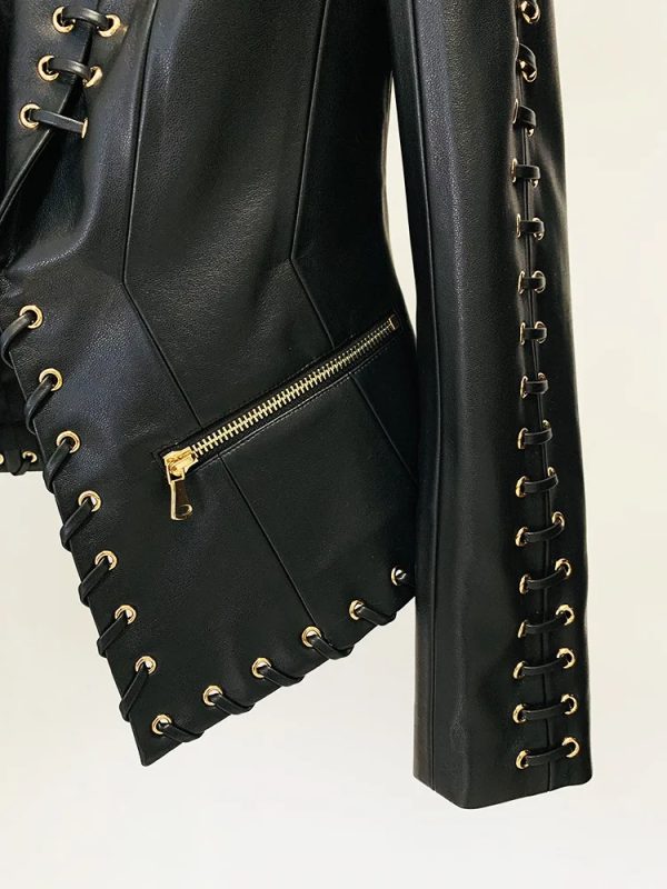 Laced Leather Jacket - Image 5