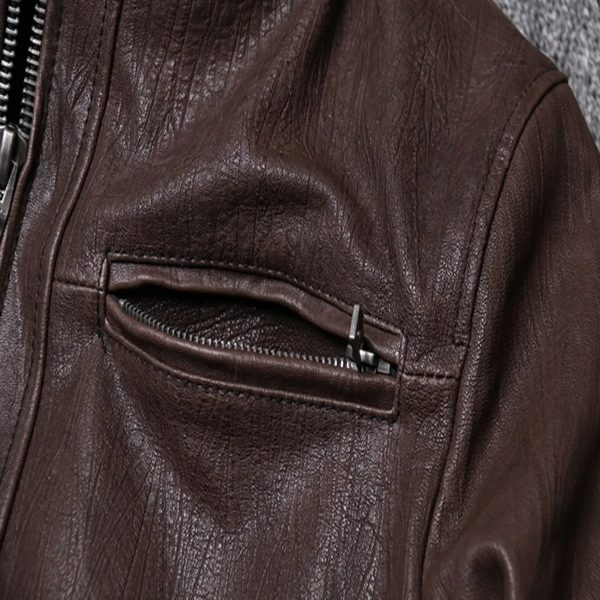 Brown Riding Leather Jacket - Image 5