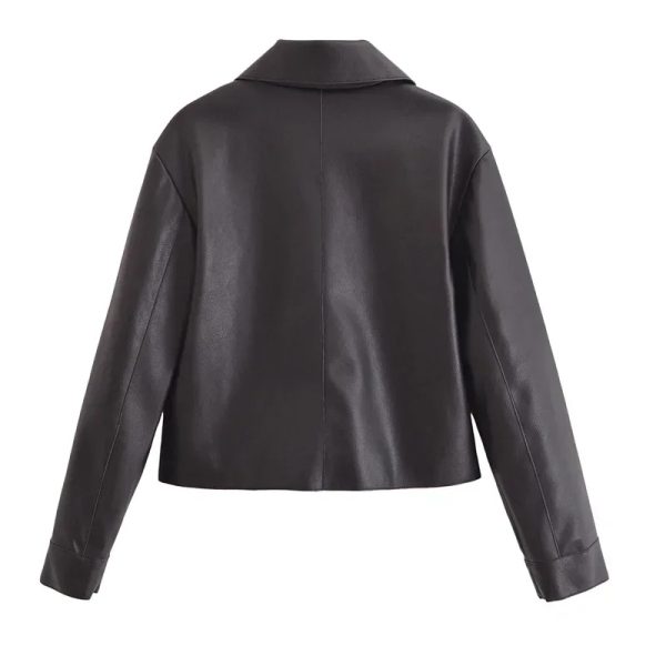 Shirt Style Leather Jacket - Image 3