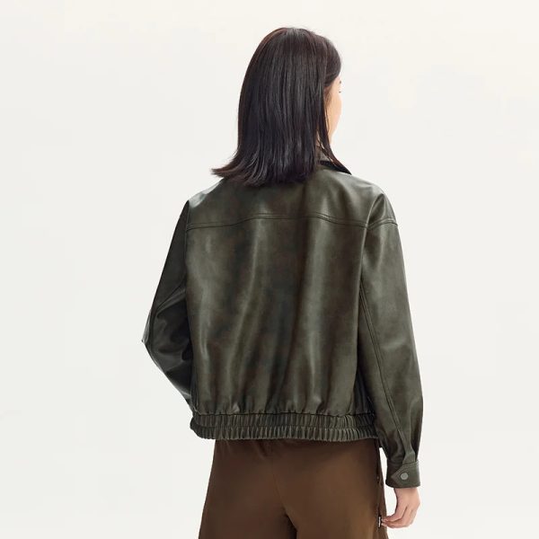 Collar Style Leather Jacket - Image 5