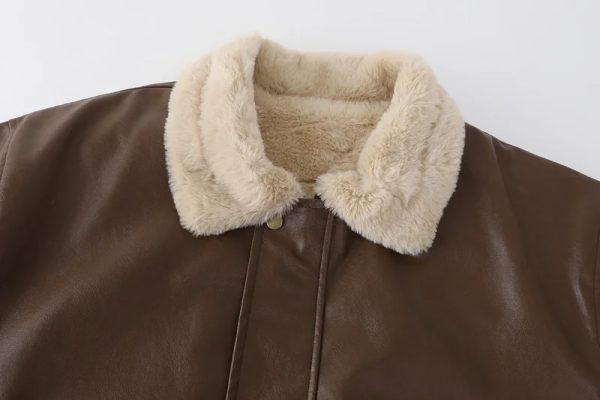 Shearling Leather Jacket For Men's - Image 3