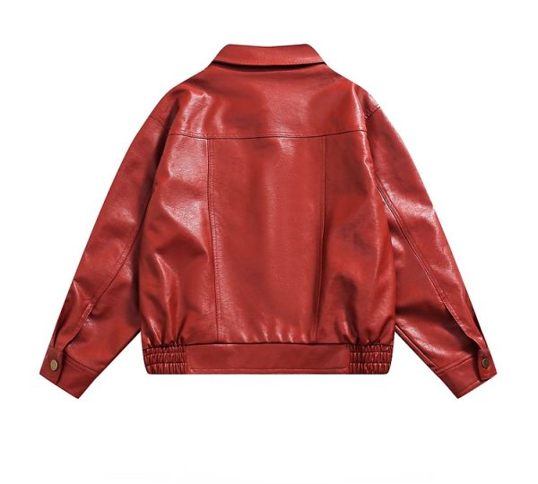 American retro leather jacket - Image 3