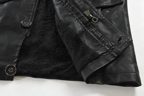 3/4 Warm Leather Trench Coat - Image 4