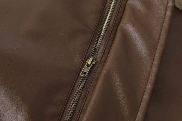 Shearling Leather Jacket For Men's - Image 4
