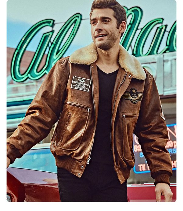 Denver Aviator Leather Jacket - Image 2