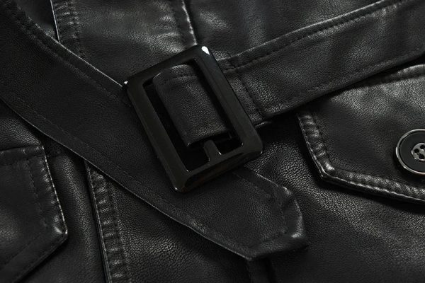 3/4 Warm Leather Trench Coat - Image 5