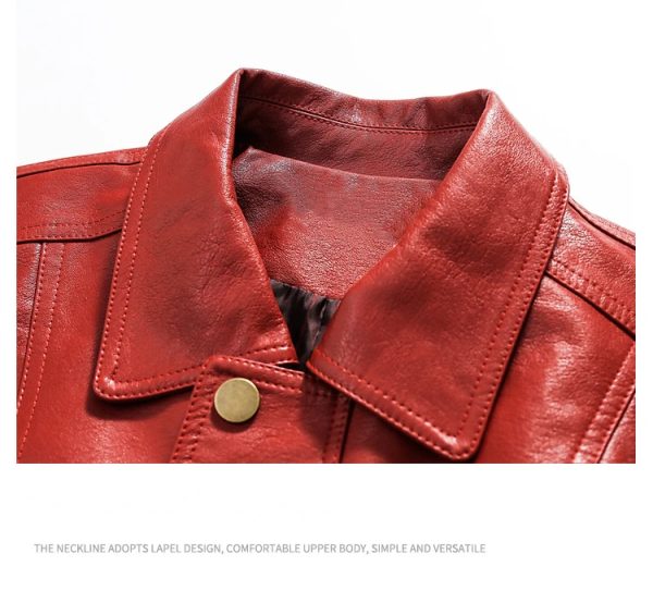 American retro leather jacket - Image 4