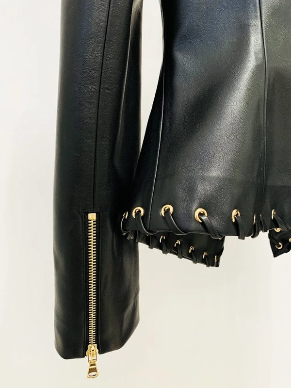 Laced Leather Jacket - Image 6