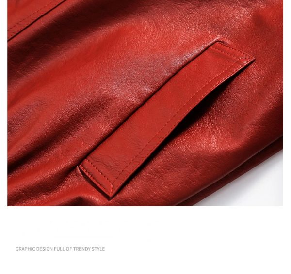 American retro leather jacket - Image 8