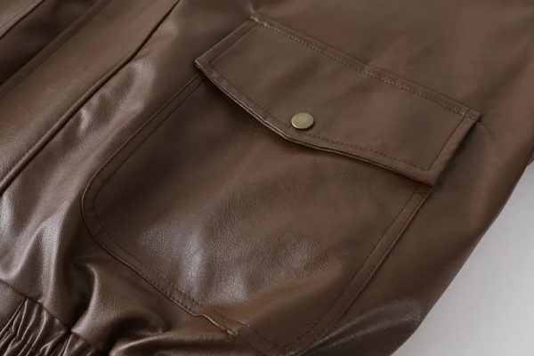 Shearling Leather Jacket For Men's - Image 7