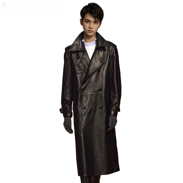 WW2 Inspired Double Breast Leather Trench Coat