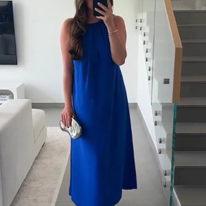 Flowing Halter Midi Dress