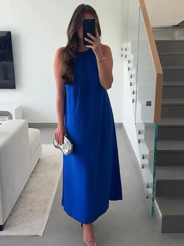 Flowing Halter Midi Dress