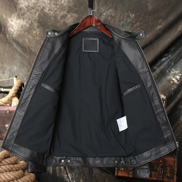 Retro Riding Leather Jacket - Image 4