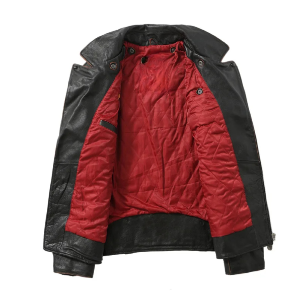 Rusted Riding Leather Jacket - Image 5