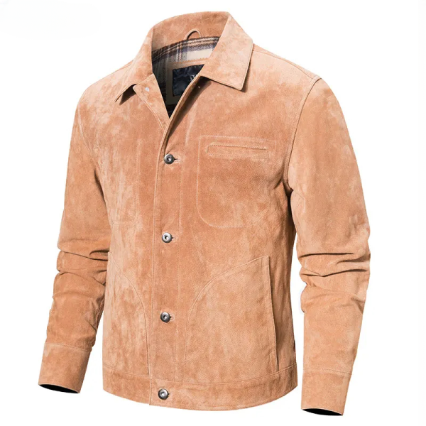 Denim Style Suede Leather Jacket - Image 3