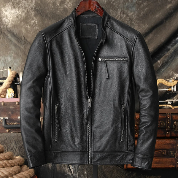 Retro Riding Leather Jacket - Image 3