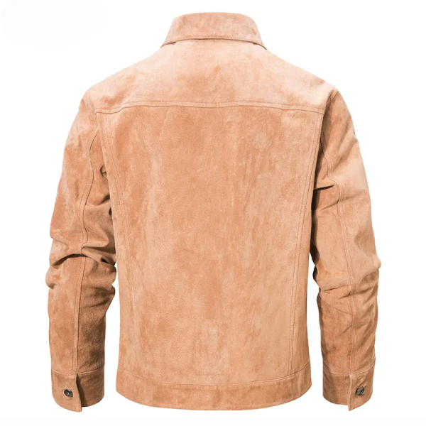Denim Style Suede Leather Jacket - Image 4