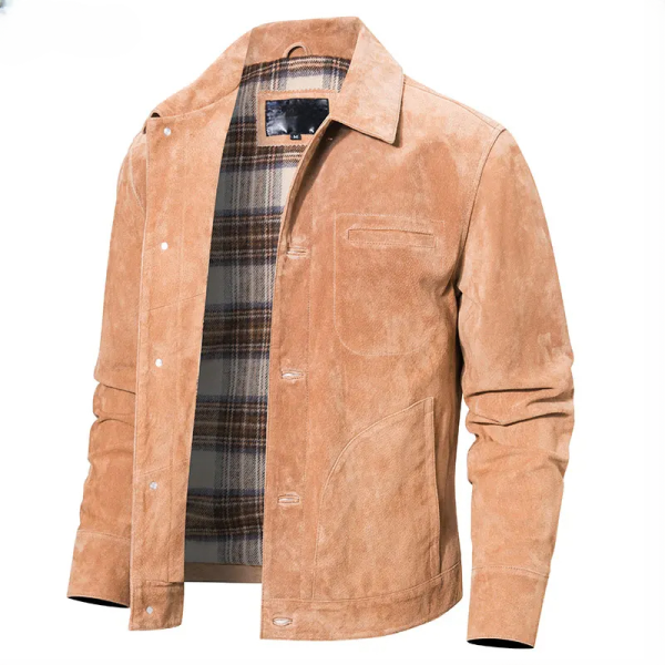 Denim Style Suede Leather Jacket - Image 2