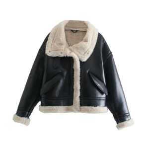 Midnight Luxe Shearling Leather Jacket