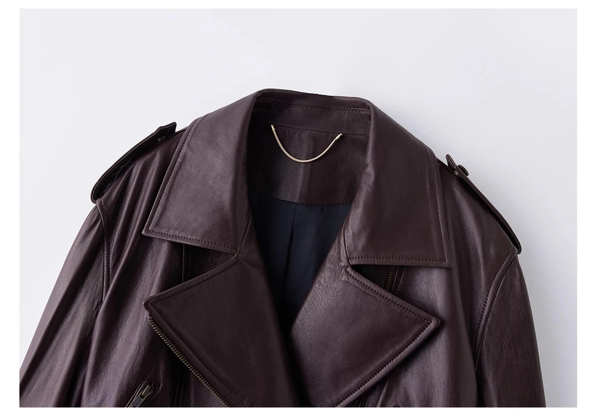Midnight Luxe Pure Leather Moto Jacket - Image 4