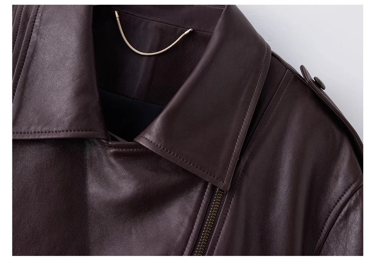 Midnight Luxe Pure Leather Moto Jacket - Image 5