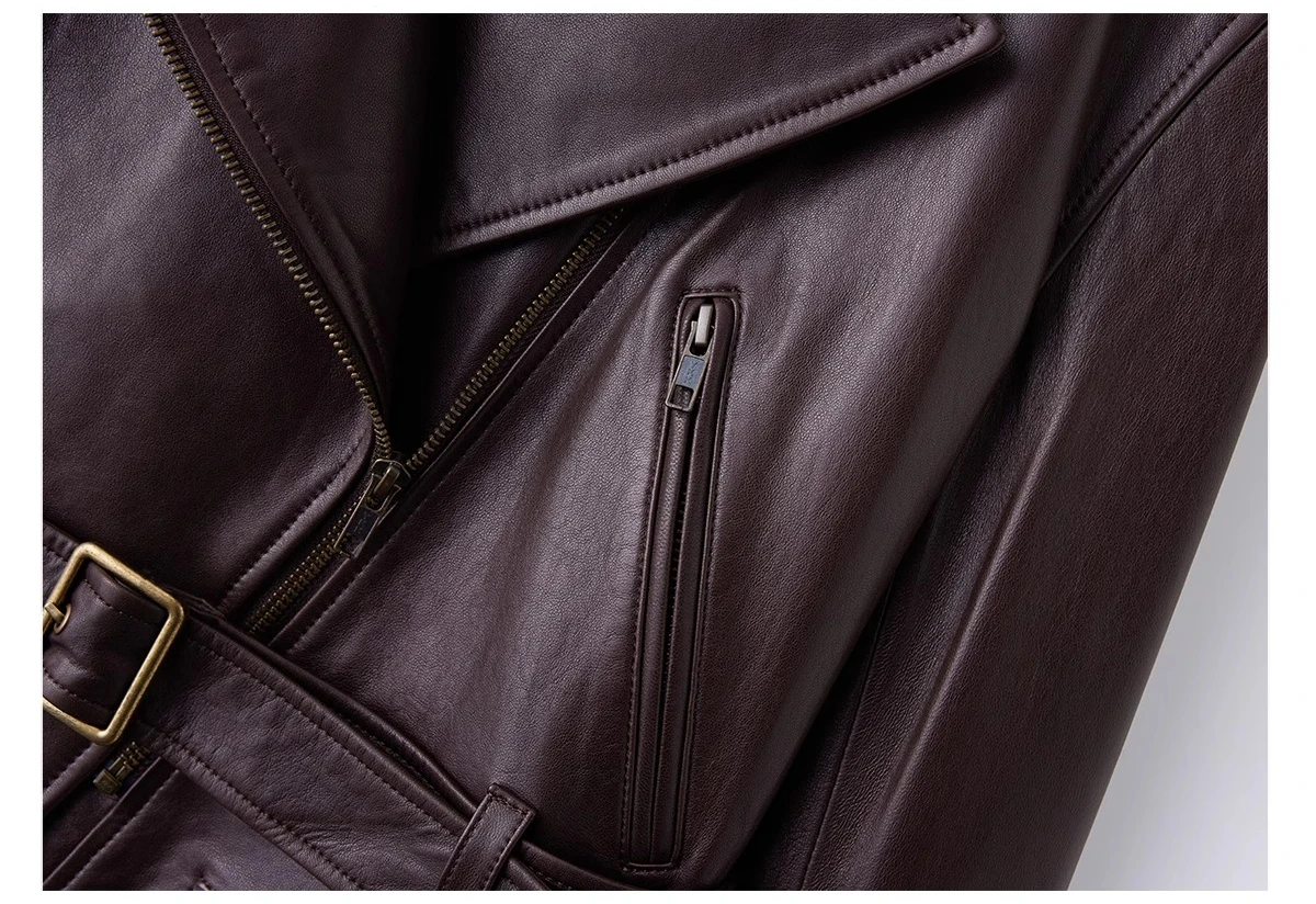 Midnight Luxe Pure Leather Moto Jacket - Image 7