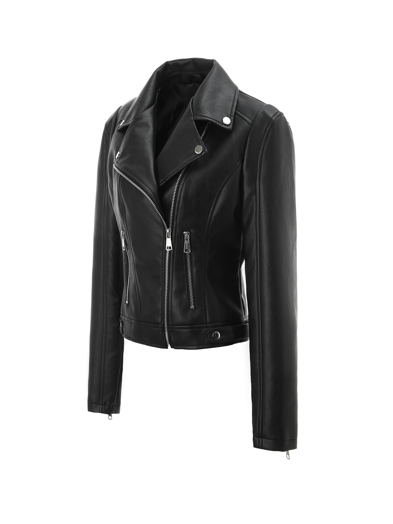 Midnight Rider Women’s Pure Leather Biker Jacket - Image 2