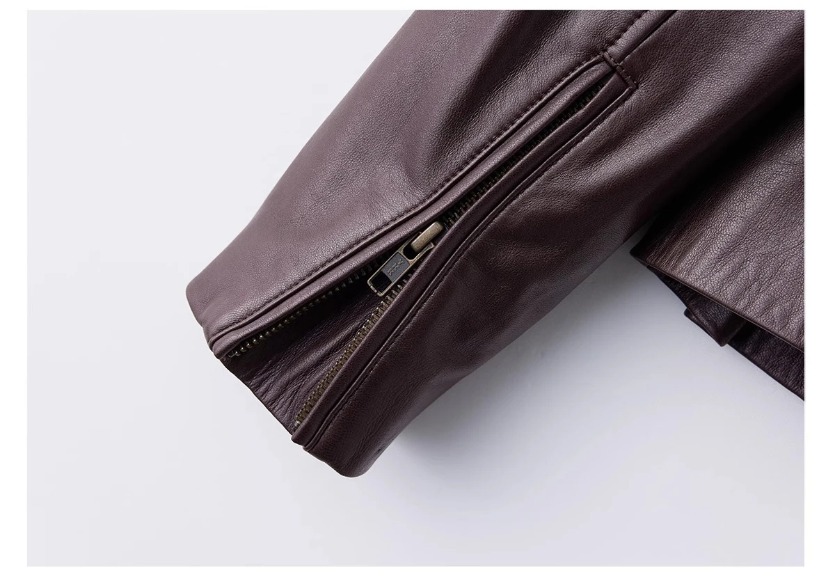 Midnight Luxe Pure Leather Moto Jacket - Image 8