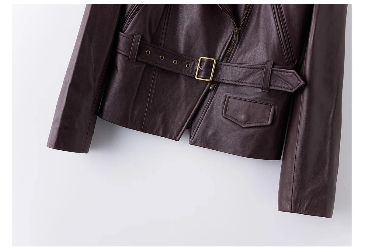 Midnight Luxe Pure Leather Moto Jacket - Image 9