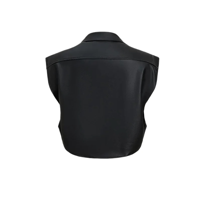 Urban Edge Pure Leather Sleeveless Shirt - Image 2