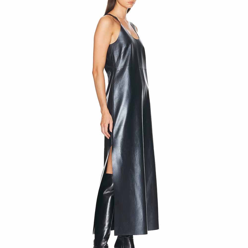 The Sentinel Leather Maxi Slip Dress - Image 2