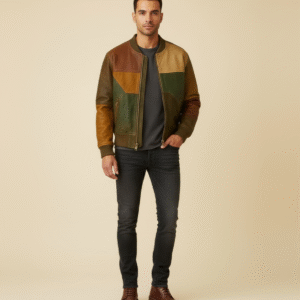 The Heritage Block Geometric Leather Jacket