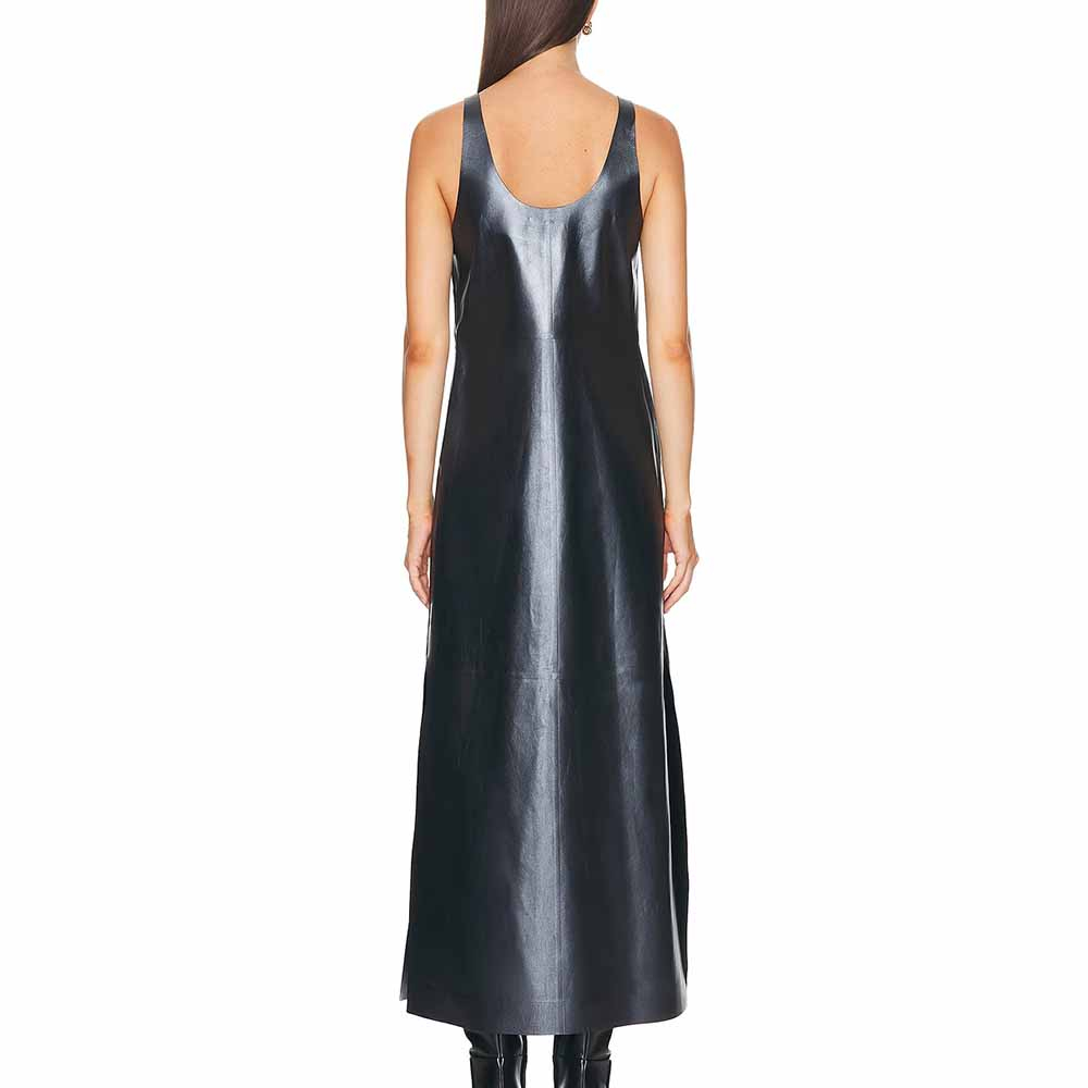 The Sentinel Leather Maxi Slip Dress - Image 3